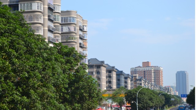 福州市长乐路选用锦埴软瓷做为外饰面材料