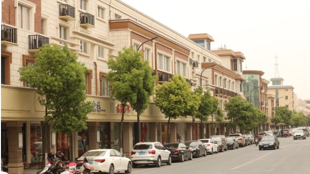 杭州义蓬镇沿街改造选用锦埴软瓷做为外饰面材料